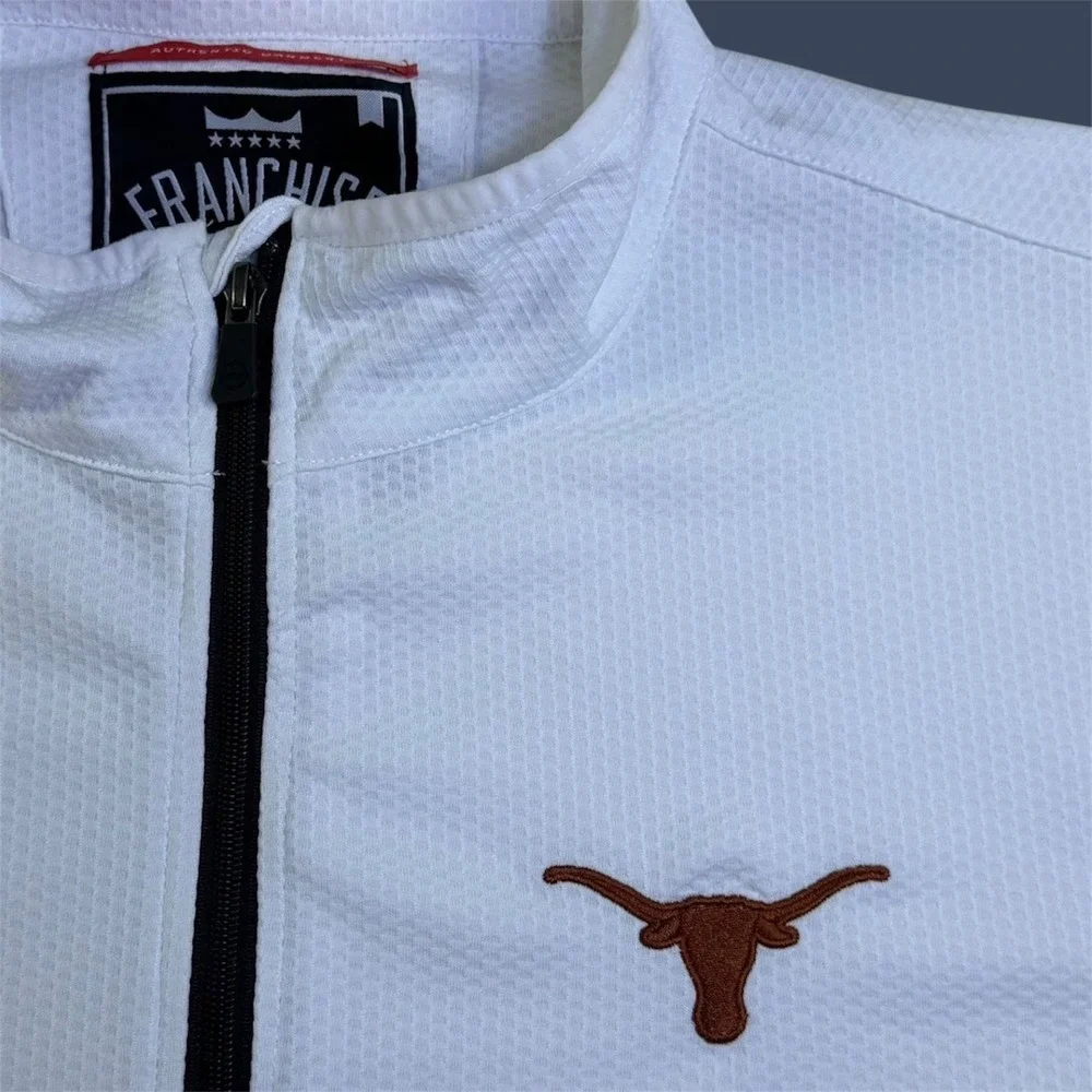 Texas Longhorns Franchise‎ Club Mens 2XL White 1/4 Zip Pullover Therma Tech
